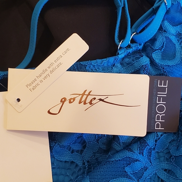 Profile by Gottex Blue Lace High Neck Swimsuit New - Picture 8 of 8